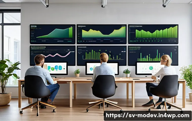 시장 기회 평가 모델의 주요 트렌드 - A modern Scandinavian office setting with a diverse team of professionals analyzing customer segment...