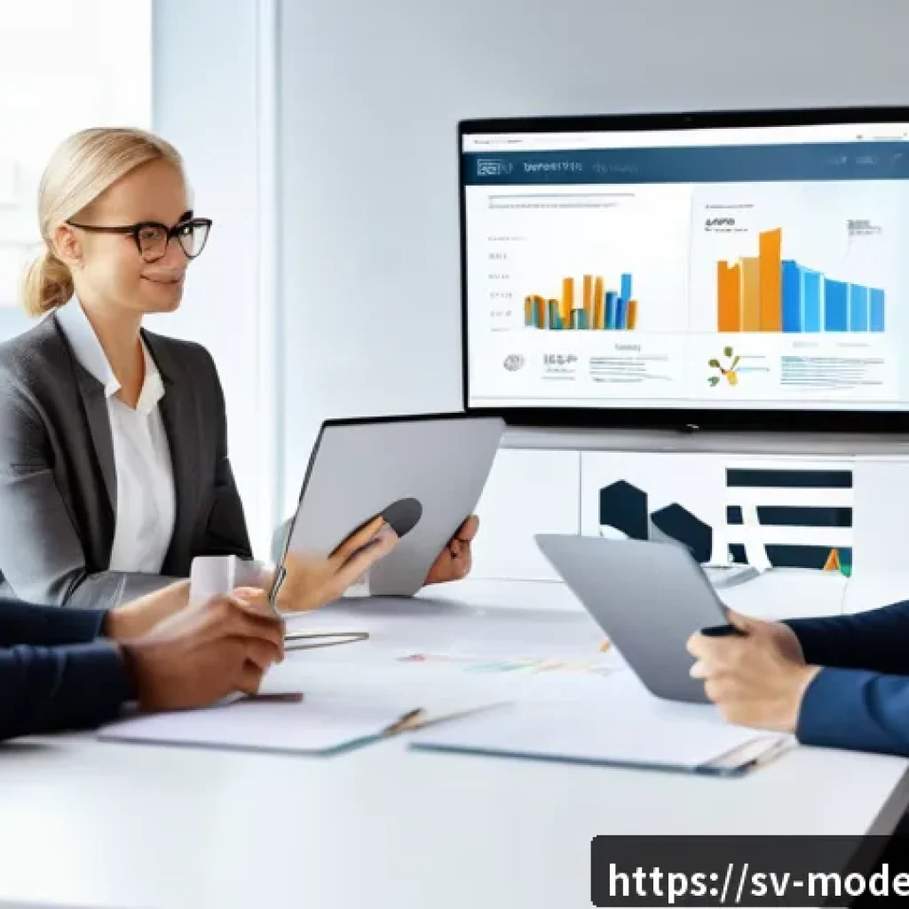 신시장 진입을 위한 시장 기회 평가 - A detailed business meeting scene in a modern Scandinavian office, featuring diverse professionals i...